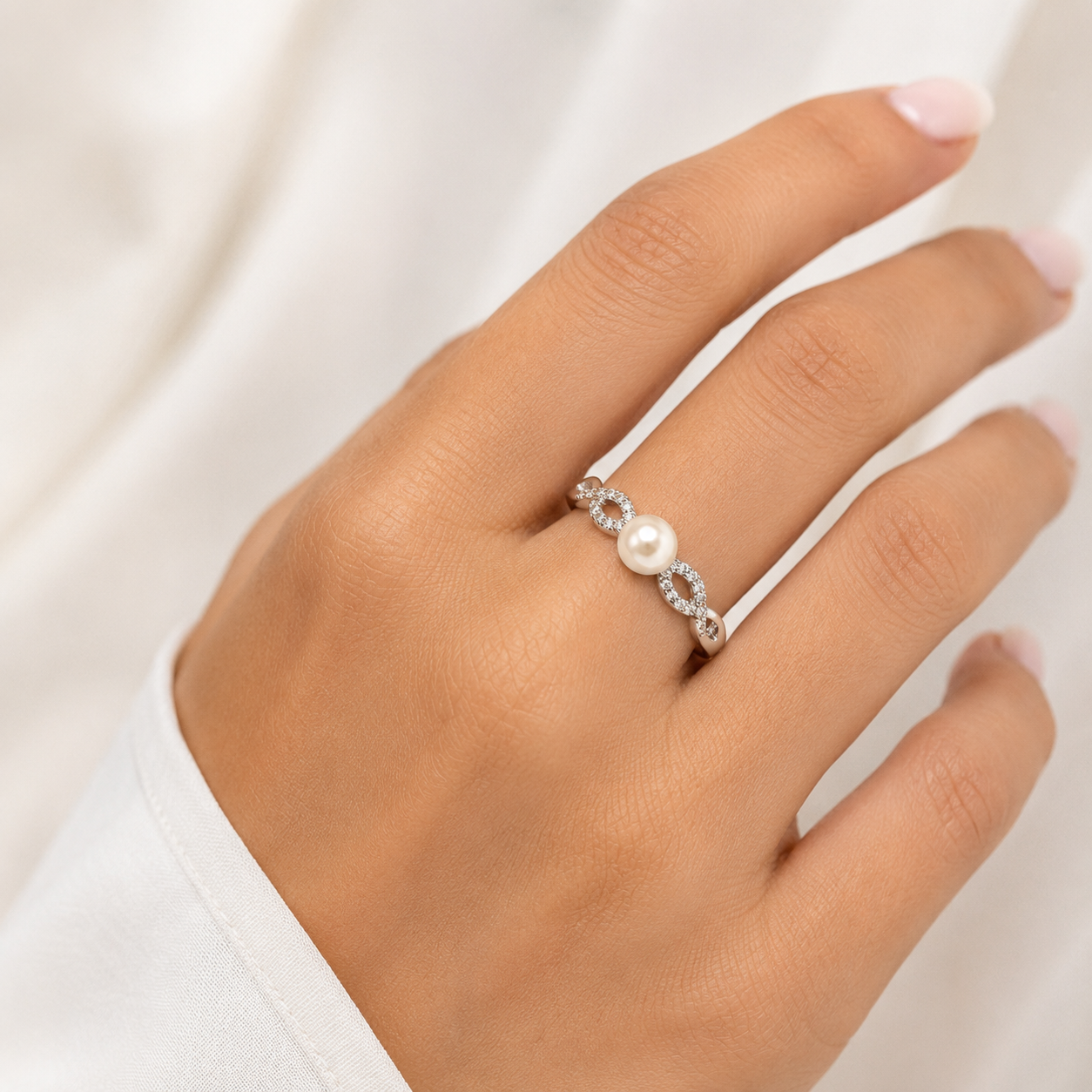 Anillo Perla Infinito