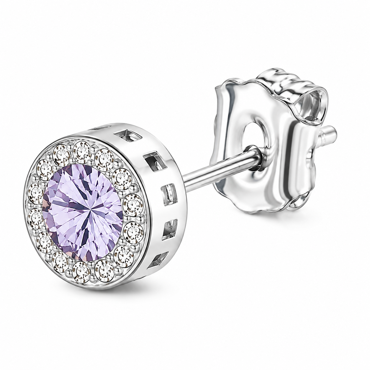 Aretes Halo Clásicos Lila