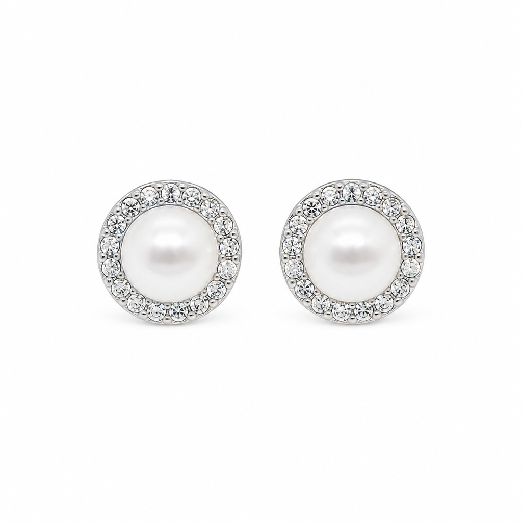 Aretes Halo Perla Clásicos