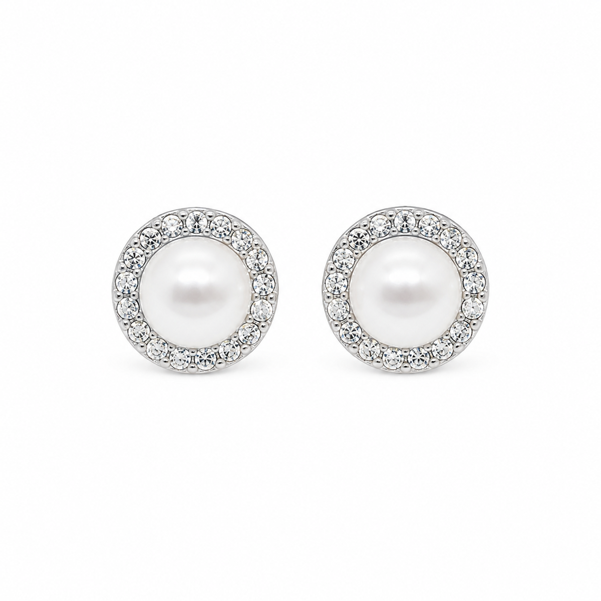 Aretes Halo Perla Clásicos