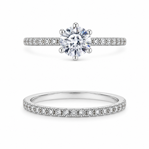 Anillo Doble Solitario