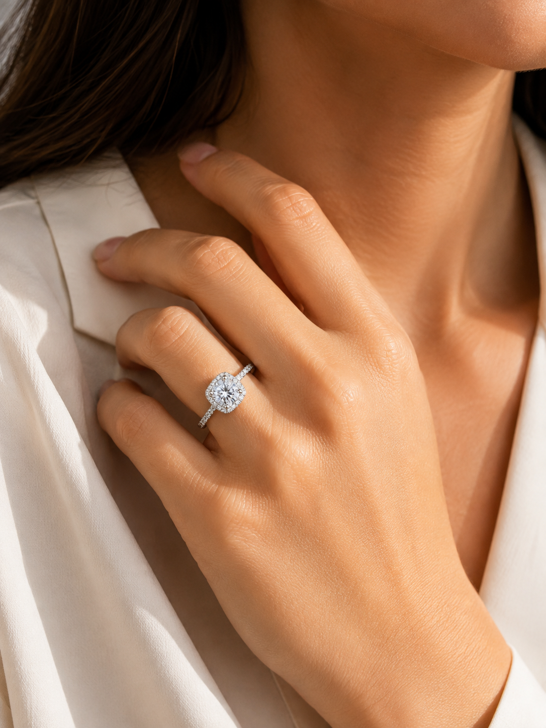 Anillo Solitario Cushion
