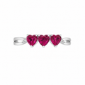 Anillo Triple Corazón Rubí