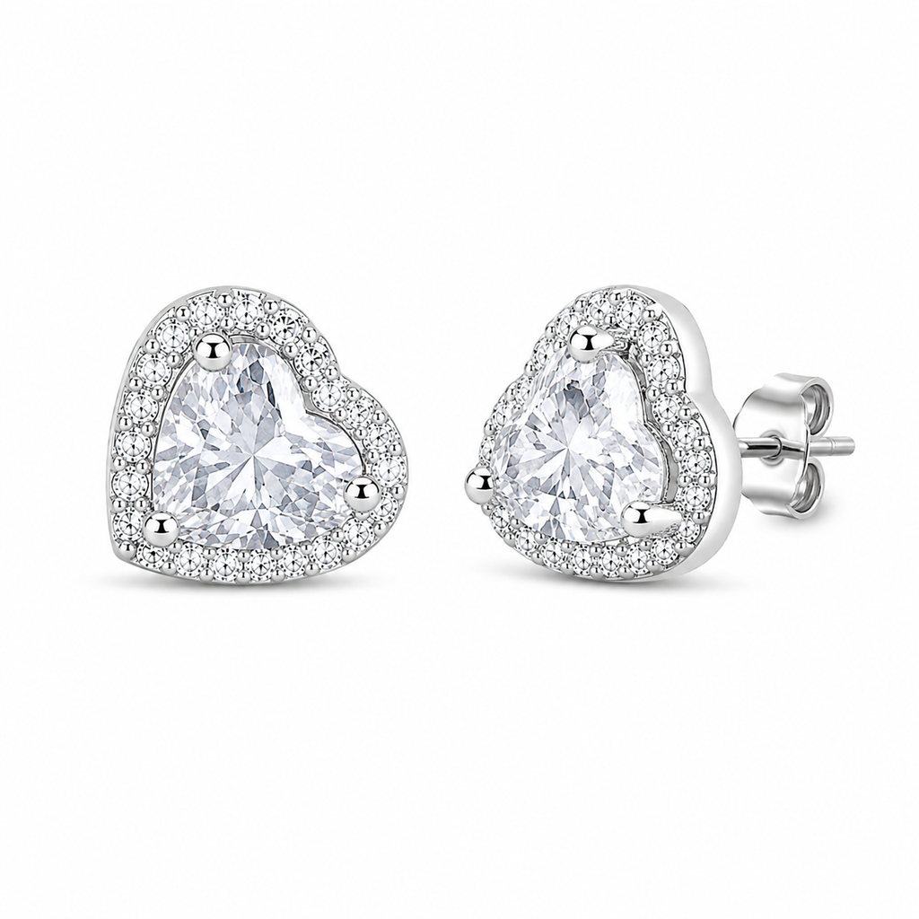 Aretes Corazón Halo