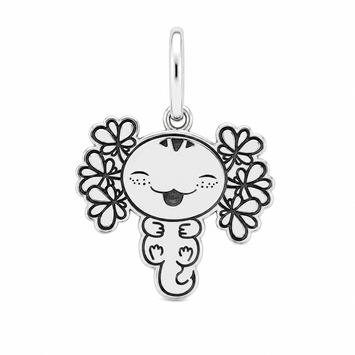 Dije Ajolote con Flores