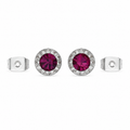 Aretes Halo Clásicos Rosa Púrpura