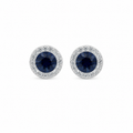 Aretes Halo Azul Marino