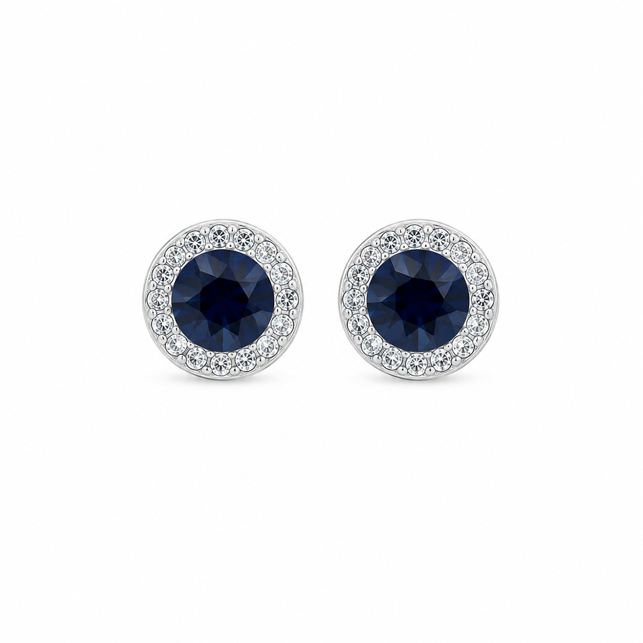 Aretes Halo Azul Marino
