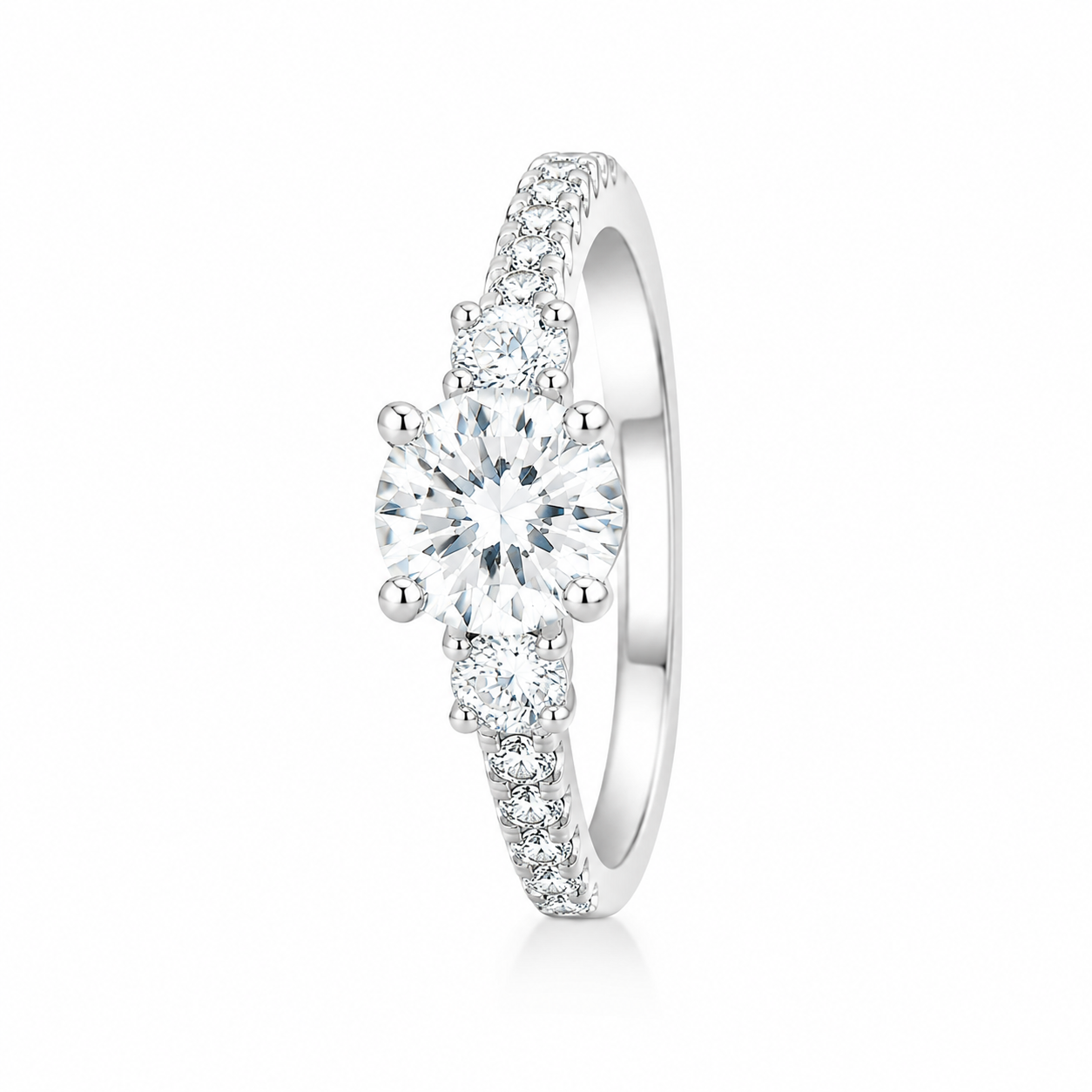 Anillo Solitario Triple Brillo