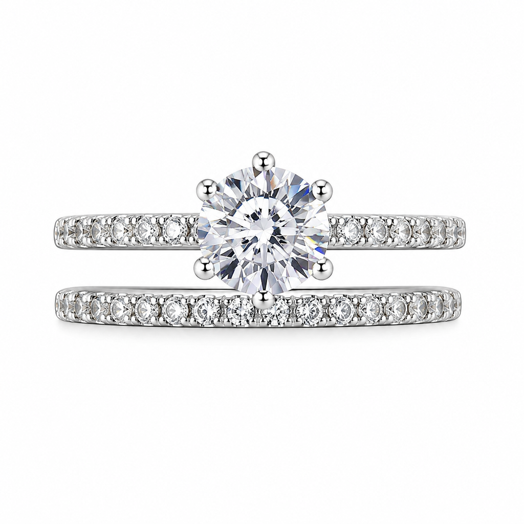 Anillo Doble Solitario