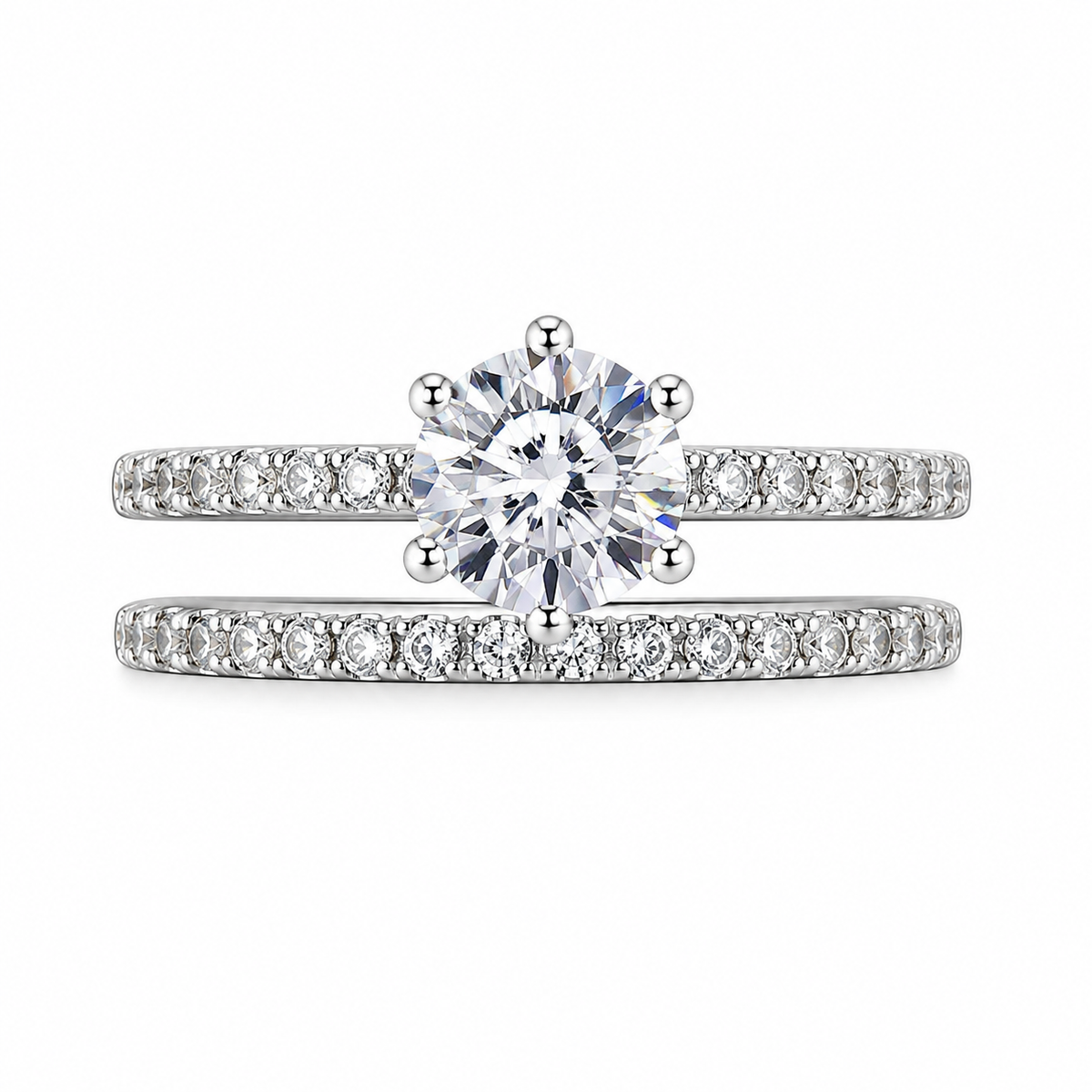 Anillo Doble Solitario