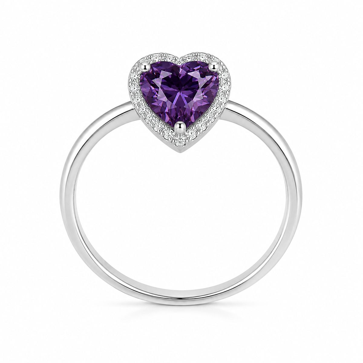 Anillo Corazón Amatista