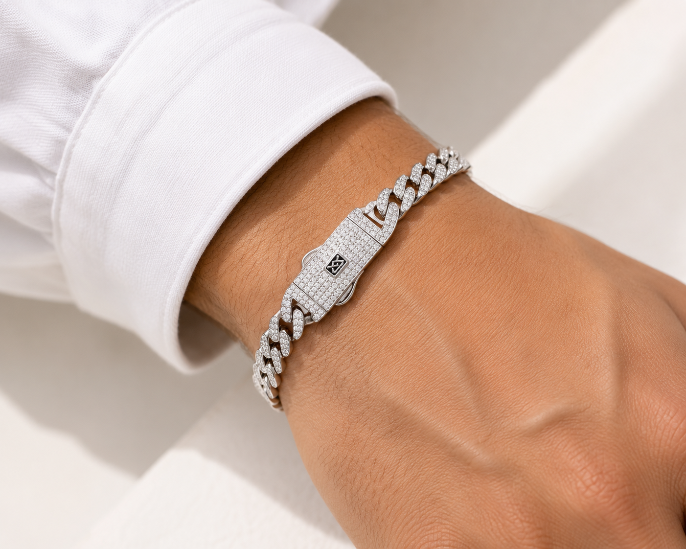 Pulsera Mónaco Micro Pavé 8 mm