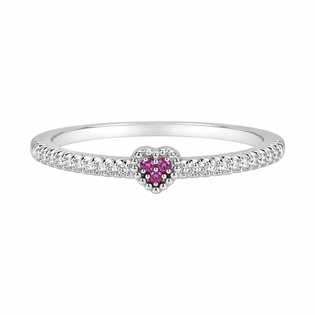 Anillo Mini Corazón Rosa