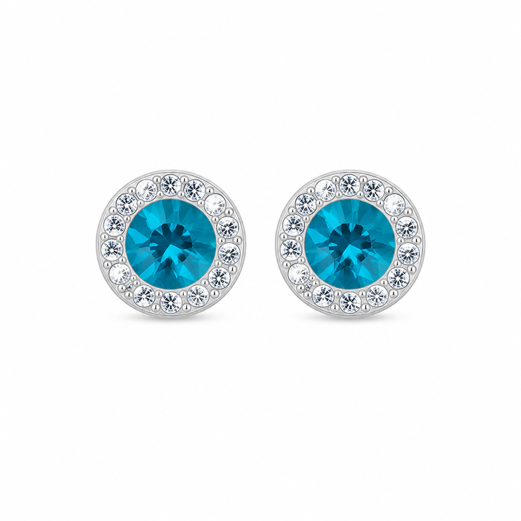 Aretes Halo Azul Turquesa