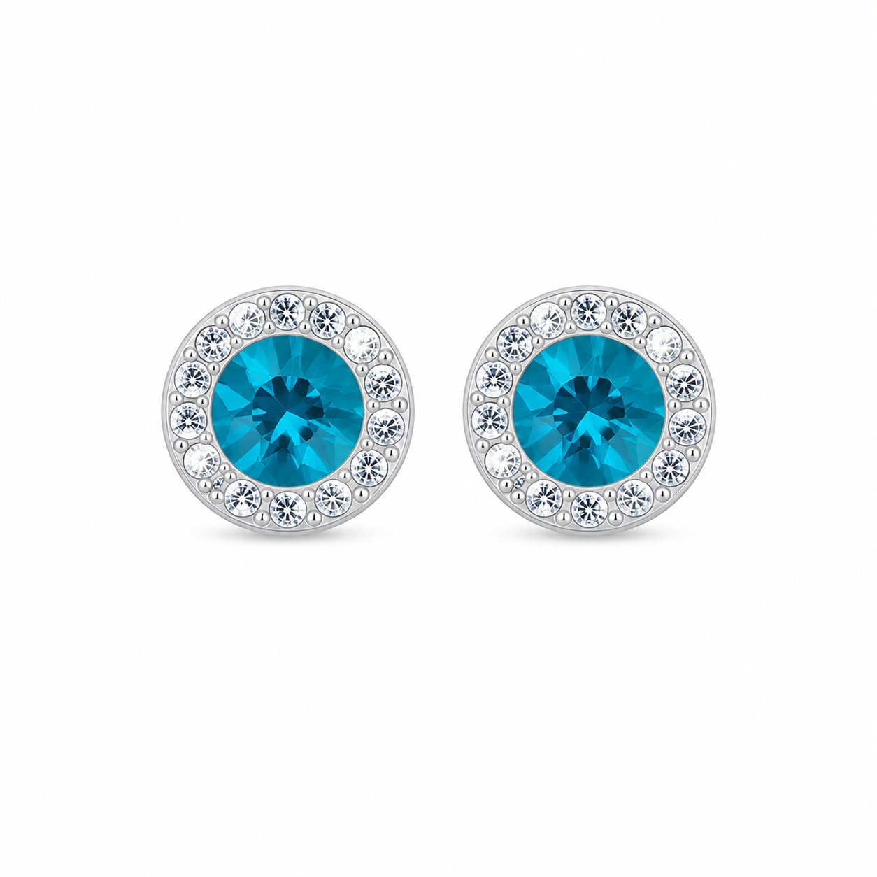 Aretes Halo Azul Turquesa