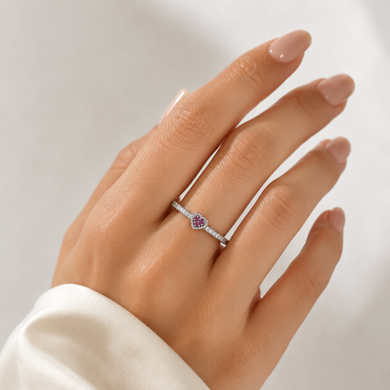 Anillo Mini Corazón Rosa
