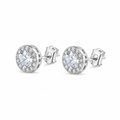 Aretes Halo Clásicos Blancos