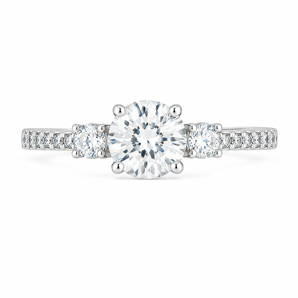 Anillo Solitario Triple Brillo