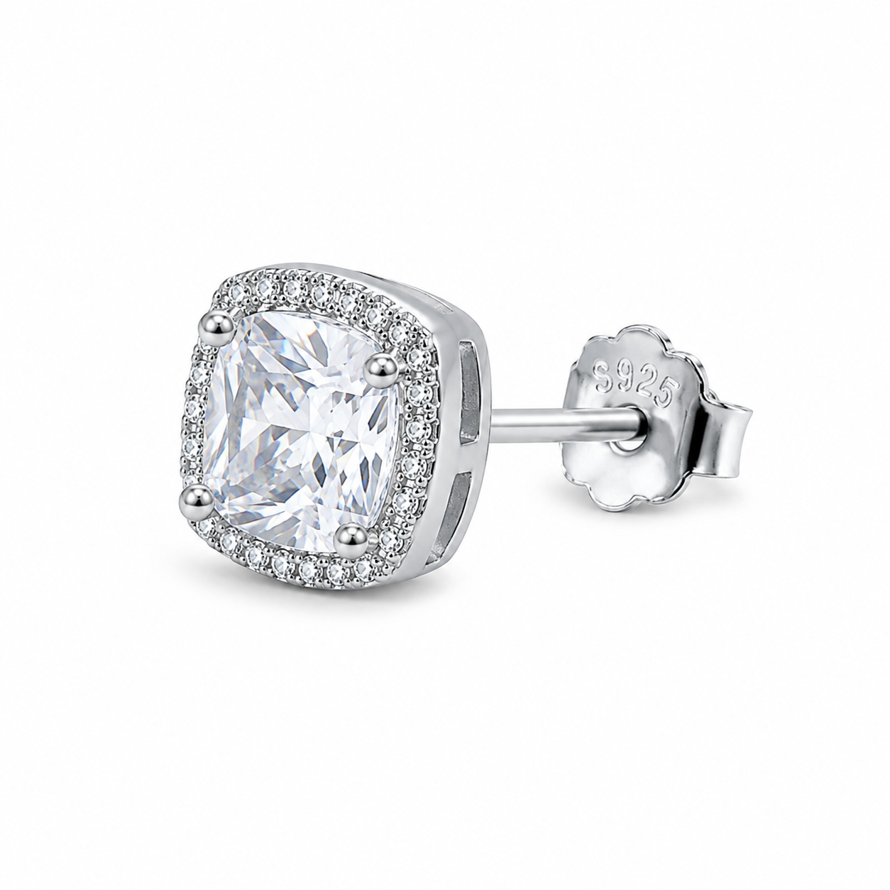 Aretes Cushion Halo