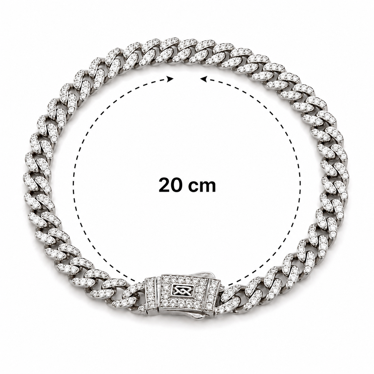 Pulsera Mónaco Oro Blanco 4 mm
