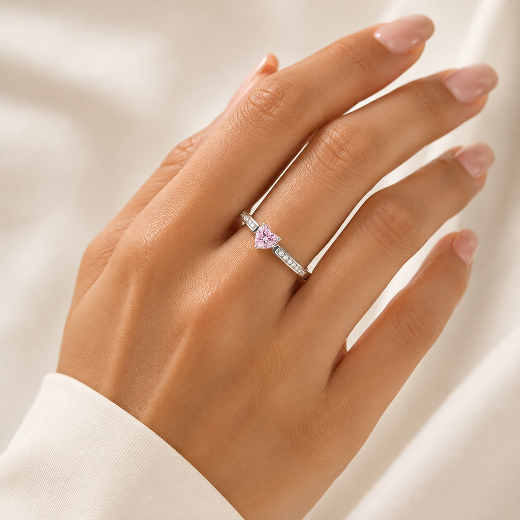 Anillo Corazón Rosa