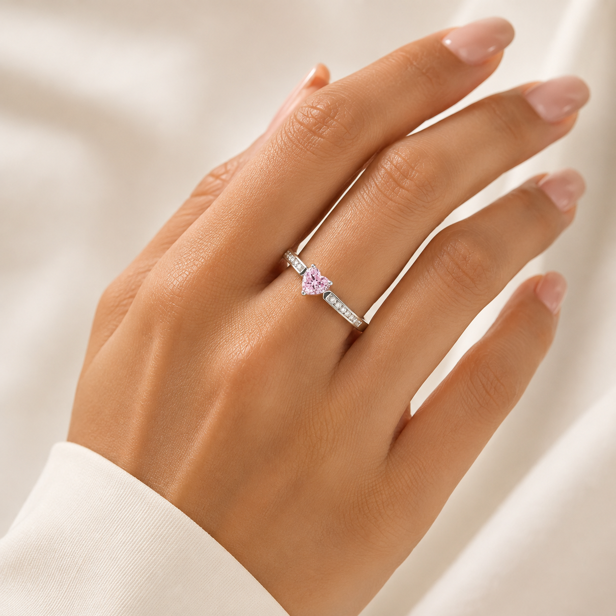 Anillo Corazón Rosa