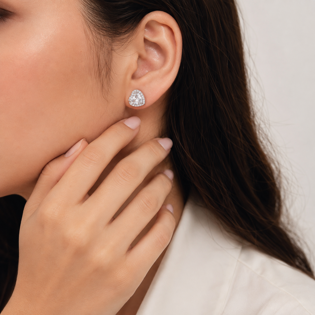 Aretes Corazón Halo