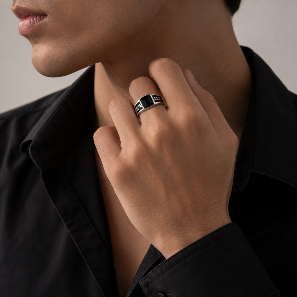 Anillo Turco Rectangular Negro