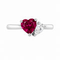 Anillo Corazón Rubí Duo