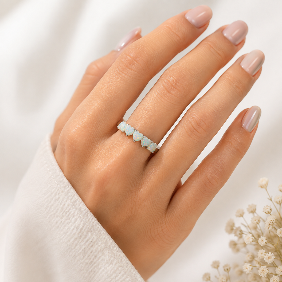 Anillo Corazones Ópalo
