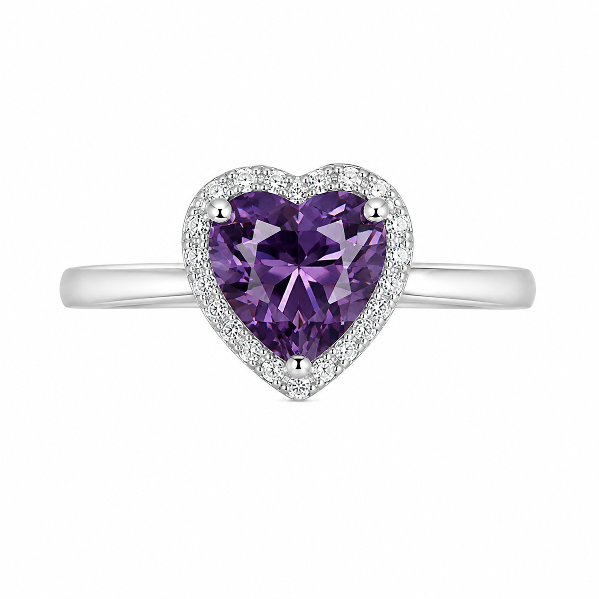 Anillo Corazón Amatista