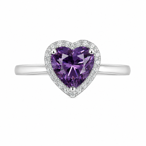 Anillo Corazón Amatista