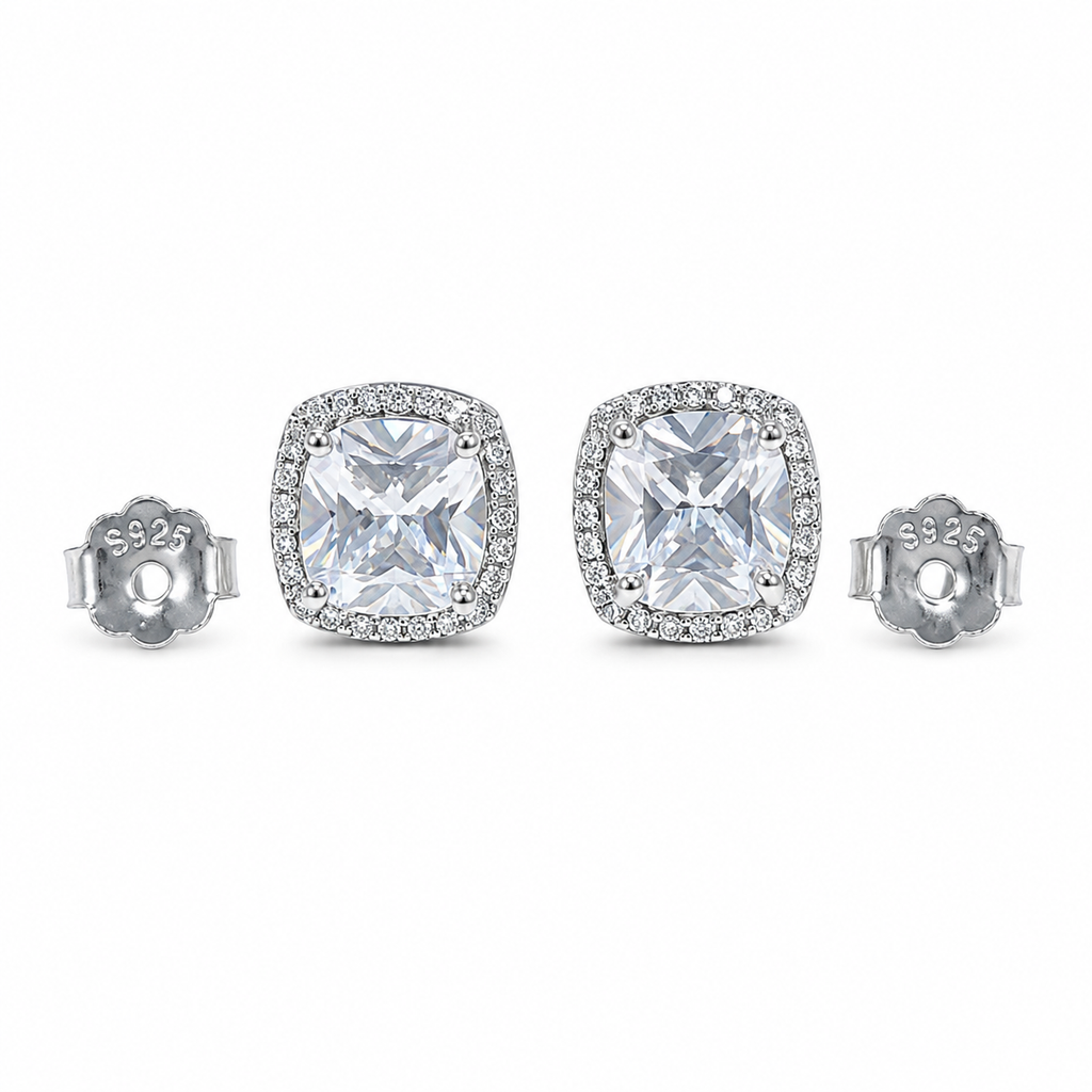 Aretes Cushion Halo