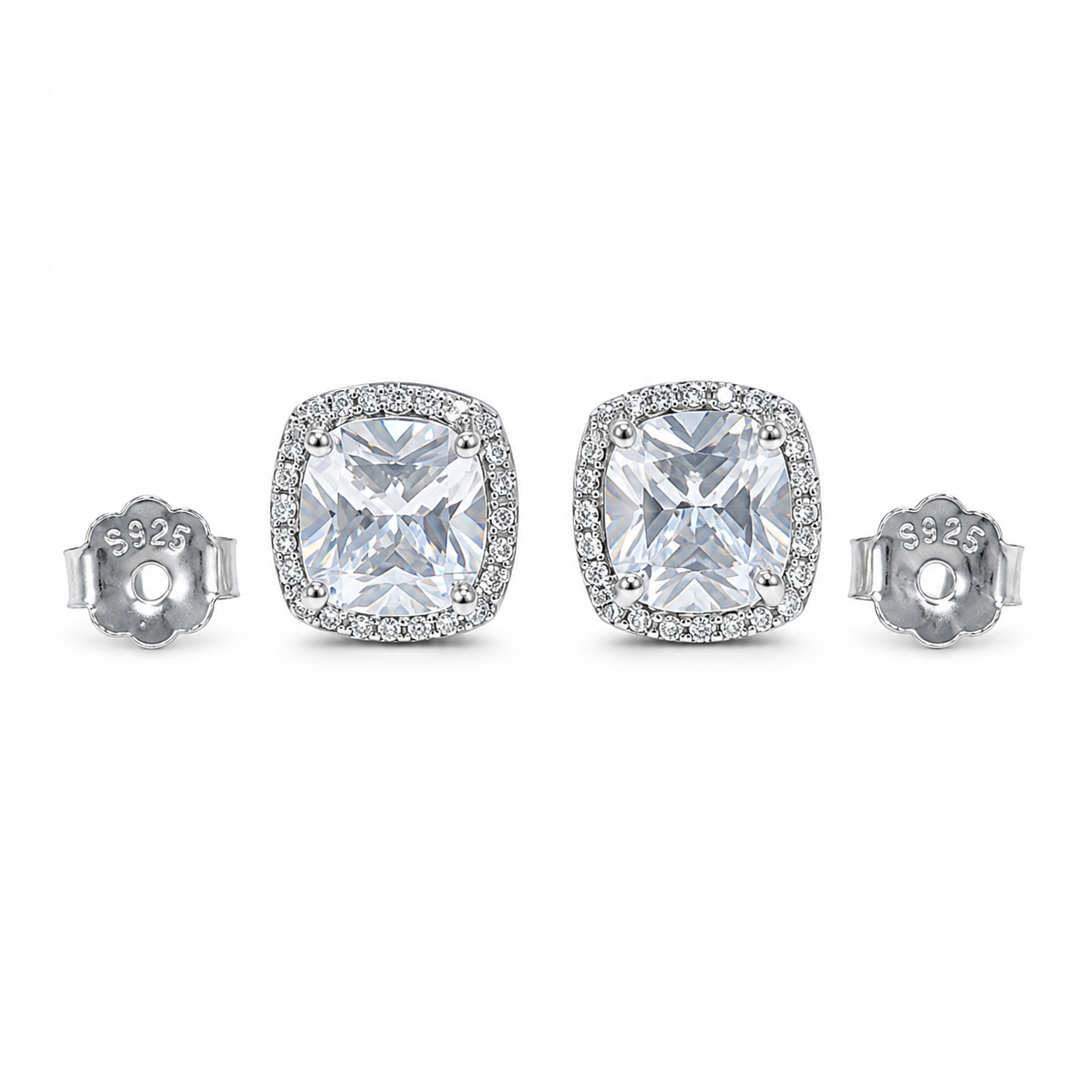 Aretes Cushion Halo