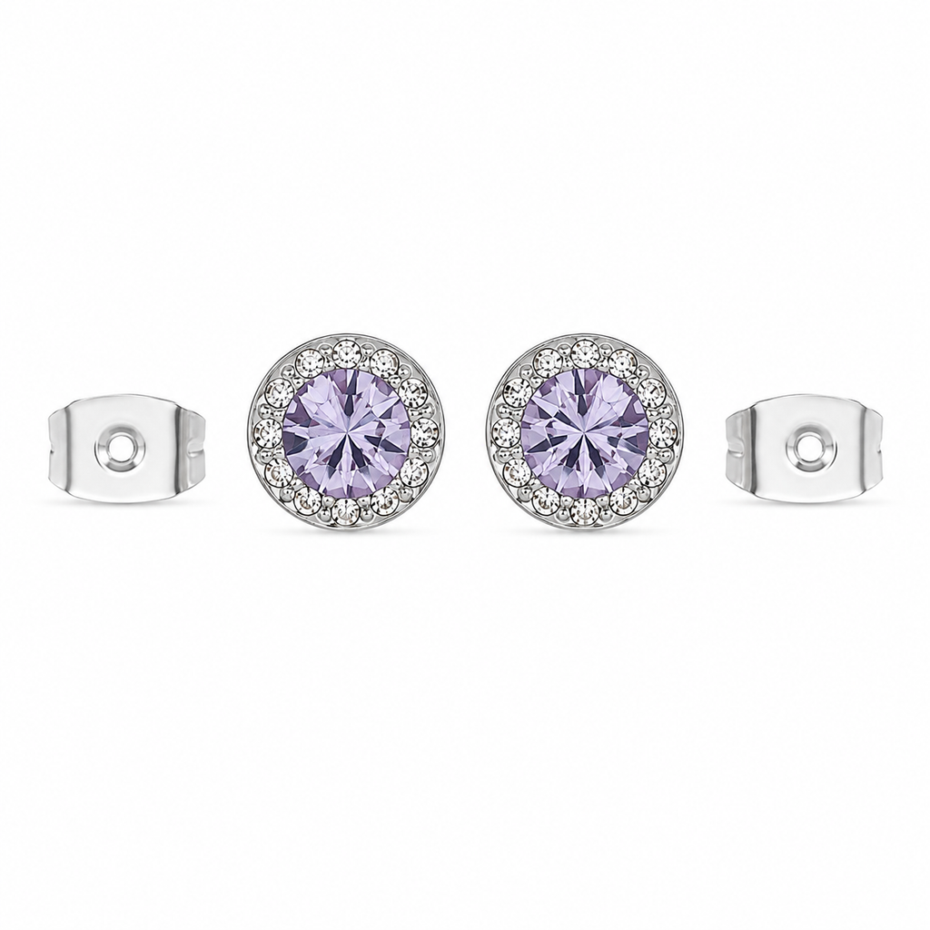 Aretes Halo Clásicos Lila