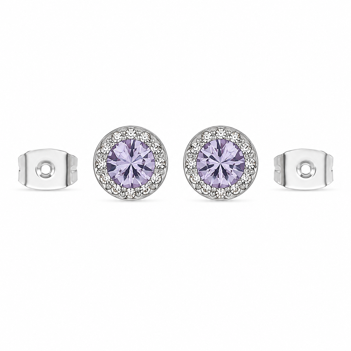Aretes Halo Clásicos Lila