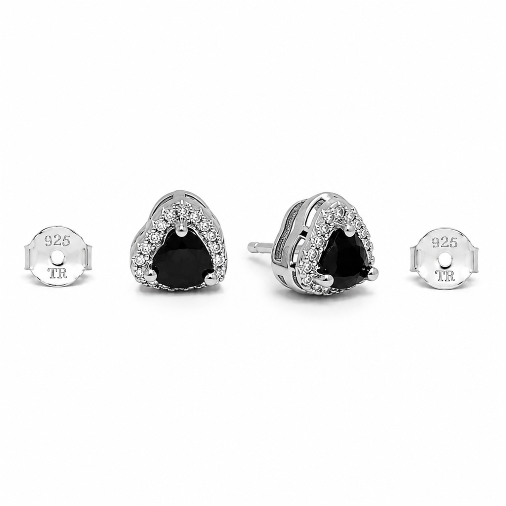 Aretes Corazón Negro