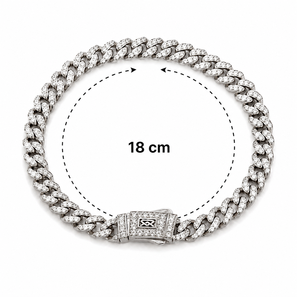 Pulsera Mónaco Oro Blanco 4 mm