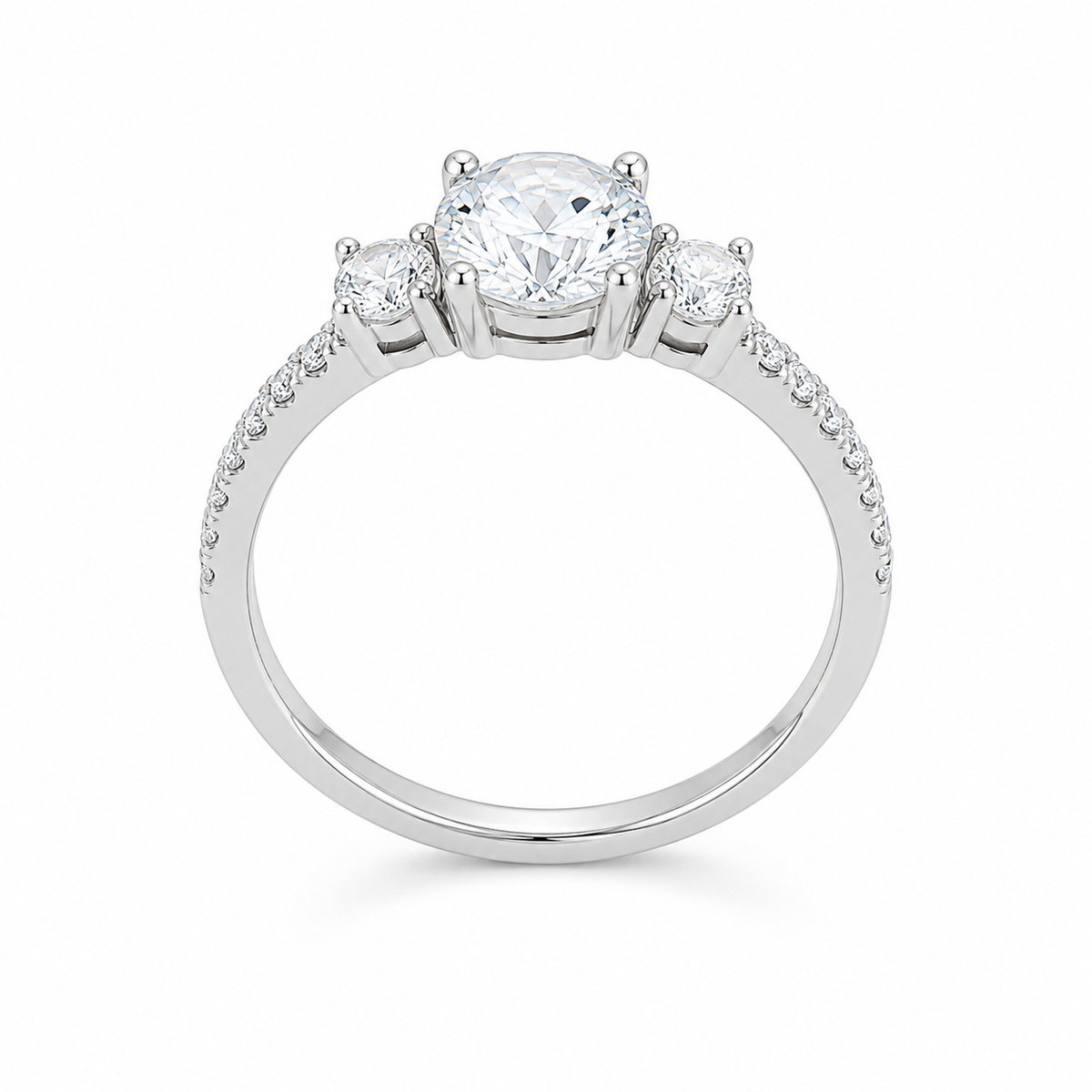 Anillo Solitario Triple Brillo