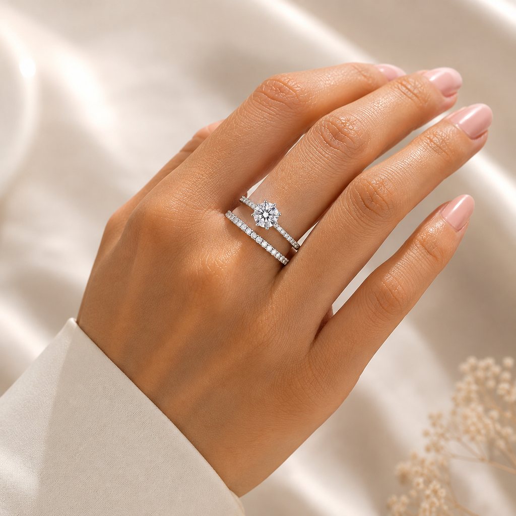Anillo Doble Solitario